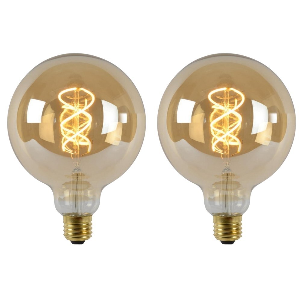 LED Leuchtmittel E27 Globe - G125 in Amber 5W 380lm 2er-Pack günstig online kaufen