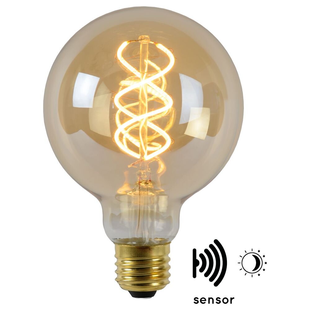 Vintage LED Lampe, Dämmerungssensor, E27, Globe G95, Filament, 4W, 230lm, 2 günstig online kaufen