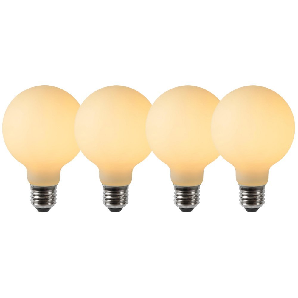 LED Leuchtmittel E27 Globe - G80 in Beige 5W 500lm 4er-Pack günstig online kaufen