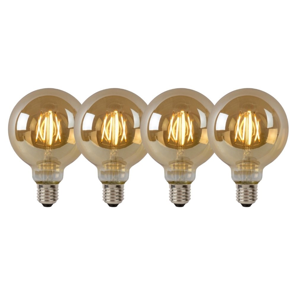 LED Leuchtmittel E27 Globe - G95 in Amber 5W 600lm 4er-Pack günstig online kaufen