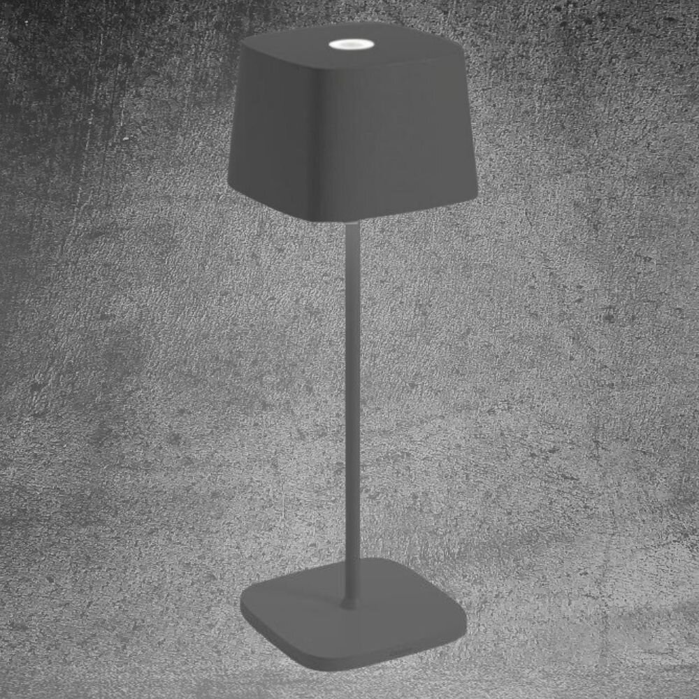 Zafferano Ofelia 3K Akku-Tischlampe IP65 grau günstig online kaufen