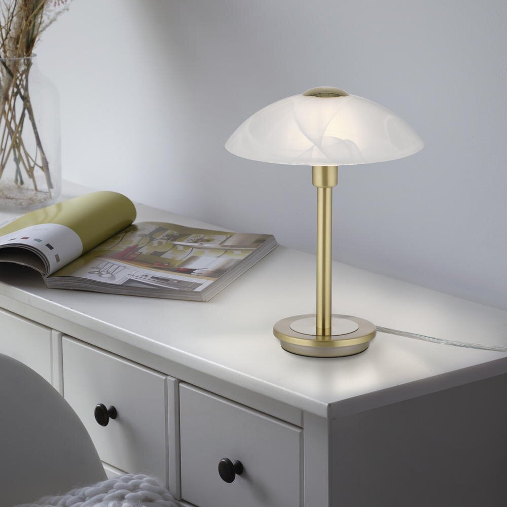 LED Tischleuchte Enova in Messing-matt und Transparent 2,6W 265lm G9 günstig online kaufen
