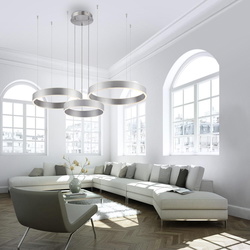 LED Pendelleuchte Sculli in Silber-matt 6x 4,7W 6480lm