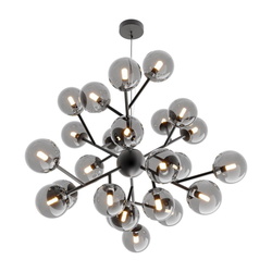 Pendelleuchte Dallas in Grau-transparent G9 24-flammig