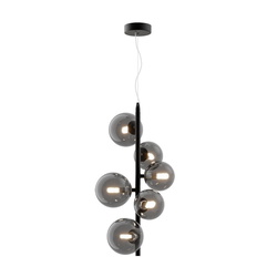 Pendelleuchte Dallas in Schwarz und Grau-transparent G9...