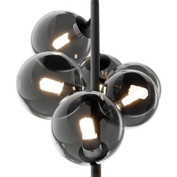 Pendelleuchte Dallas in Schwarz und Grau-transparent G9...