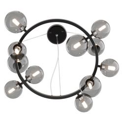 Pendelleuchte Dallas in Schwarz und Grau-transparent G9...