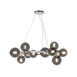 Pendelleuchte Dallas in Silber und Grau-transparent G9...
