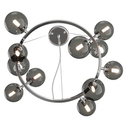 Pendelleuchte Dallas in Silber und Grau-transparent G9...