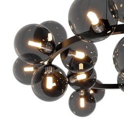 Pendelleuchte Dallas in Schwarz und Grau-transparent G9...