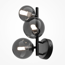 Wandleuchte Dallas in Schwarz und Grau-transparent G9...