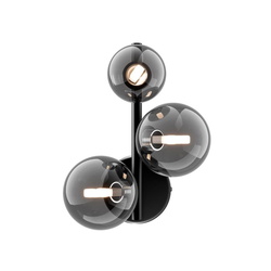 Wandleuchte Dallas in Schwarz und Grau-transparent G9...