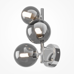 Wandleuchte Dallas in Silber und Grau-transparent G9...