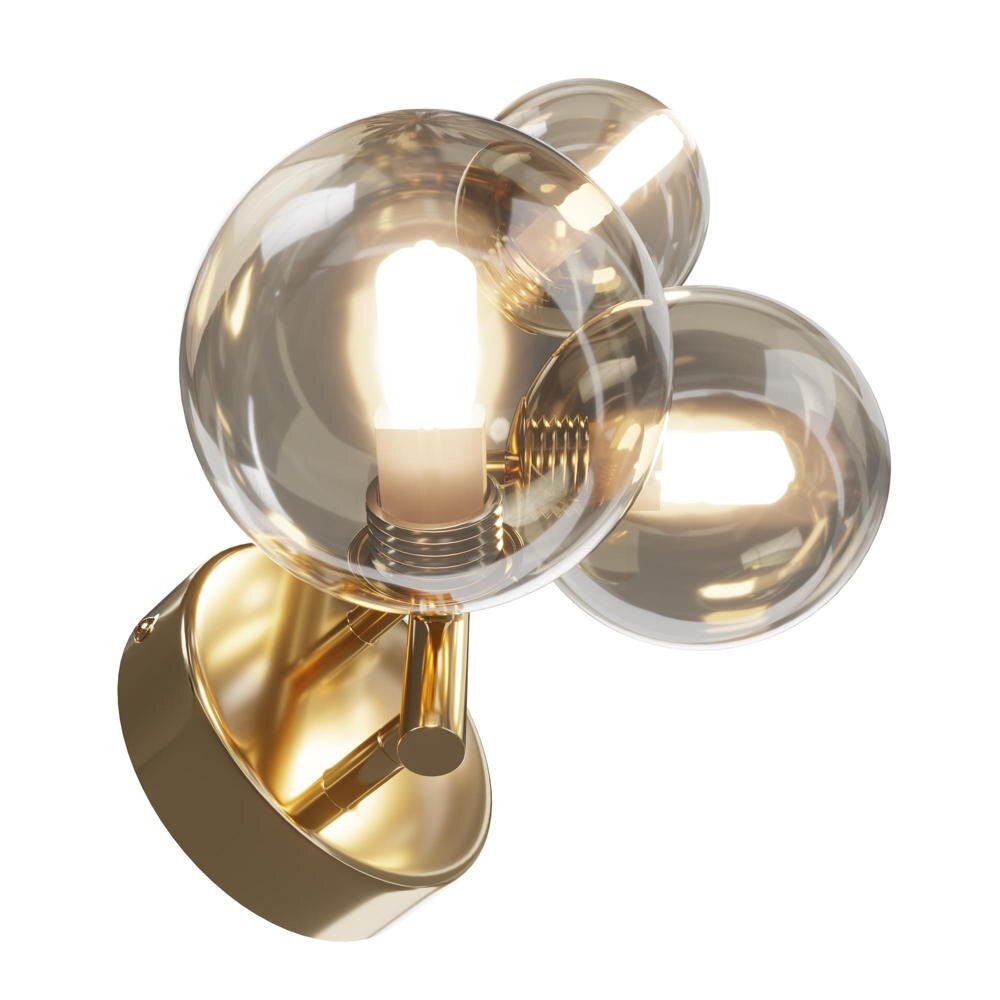 Maytoni Wandlampe Dallas, gold/klar 3-flg. Glas Höhe 25,5 cm günstig online kaufen