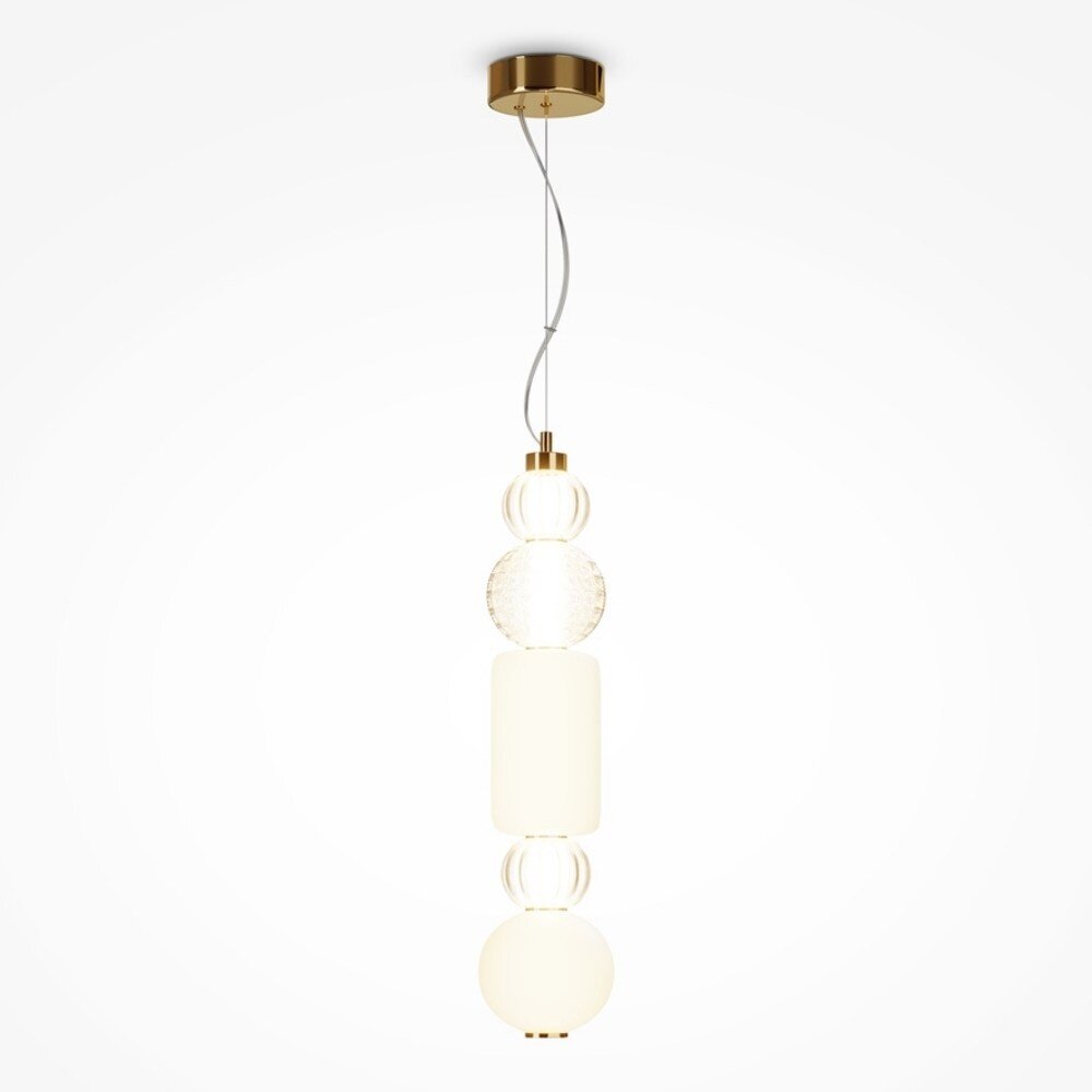 LED Pendelleuchte Collar in Gold und Transparent 35W 1600lm 2195mm