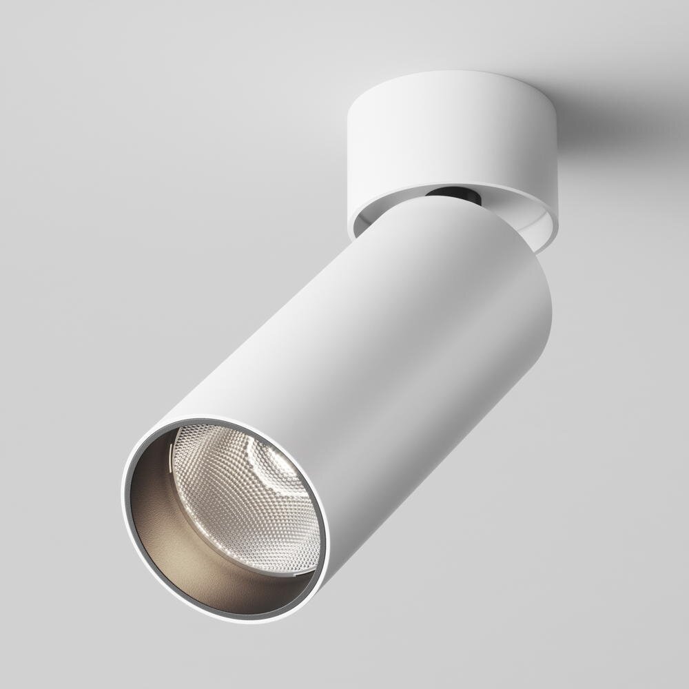 Maytoni Focus Deckenstrahler, Deckenspots & Aufbaustrahler Wohnzimmer Flur LED zeitlos Weiß Schwarz Aluminium 1-flammig