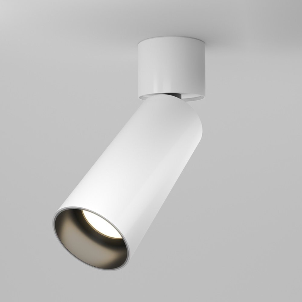 Maytoni Focus Deckenstrahler, Deckenspots & Aufbaustrahler Wohnzimmer Flur LED zeitlos Weiß Schwarz Aluminium 1-flammig