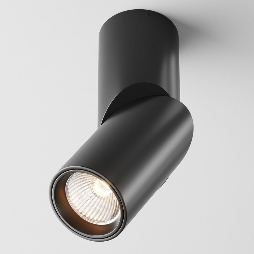 Maytoni Dafne Deckenstrahler, Deckenspots & Aufbaustrahler Wohnzimmer Flur LED zeitlos Schwarz Aluminium 1-flammig