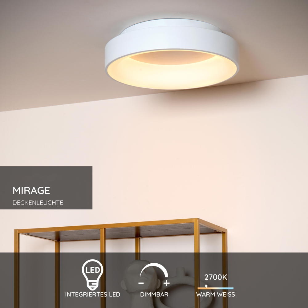 LED Deckenleuchte Mirage in Weiß 33W 1400lm günstig online kaufen