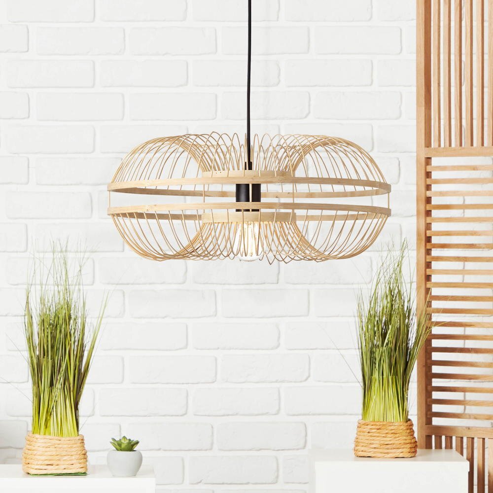 Brilliant Pendelleuchte Busan Schwarz-Natur