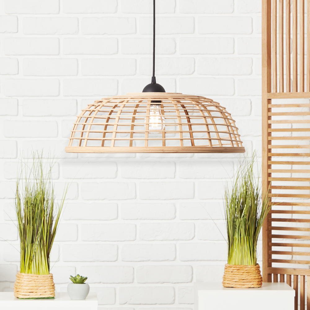 Brilliant Pendelleuchte Crosstown Schwarz-Natur 130 cm
