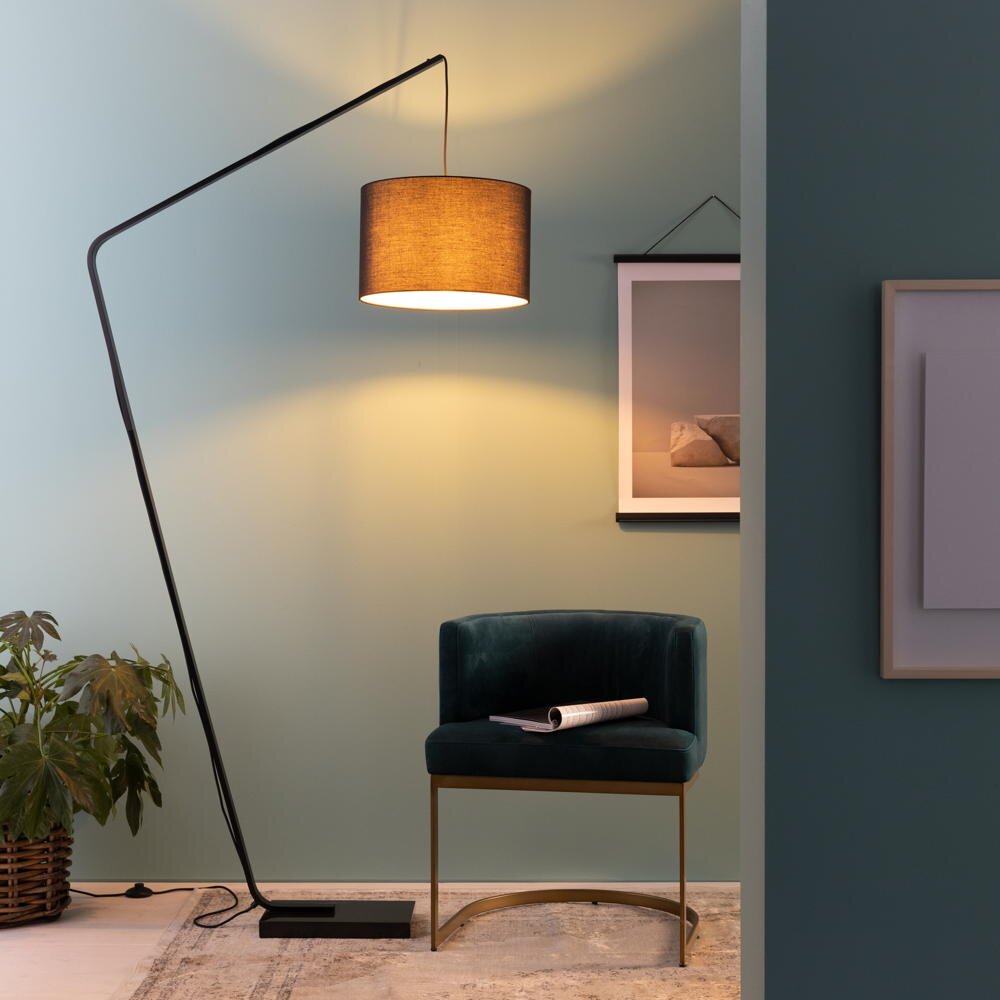 Brilliant Leuchten Bogenlampe, Daria Bogenstandleuchte 2,1m schwarz