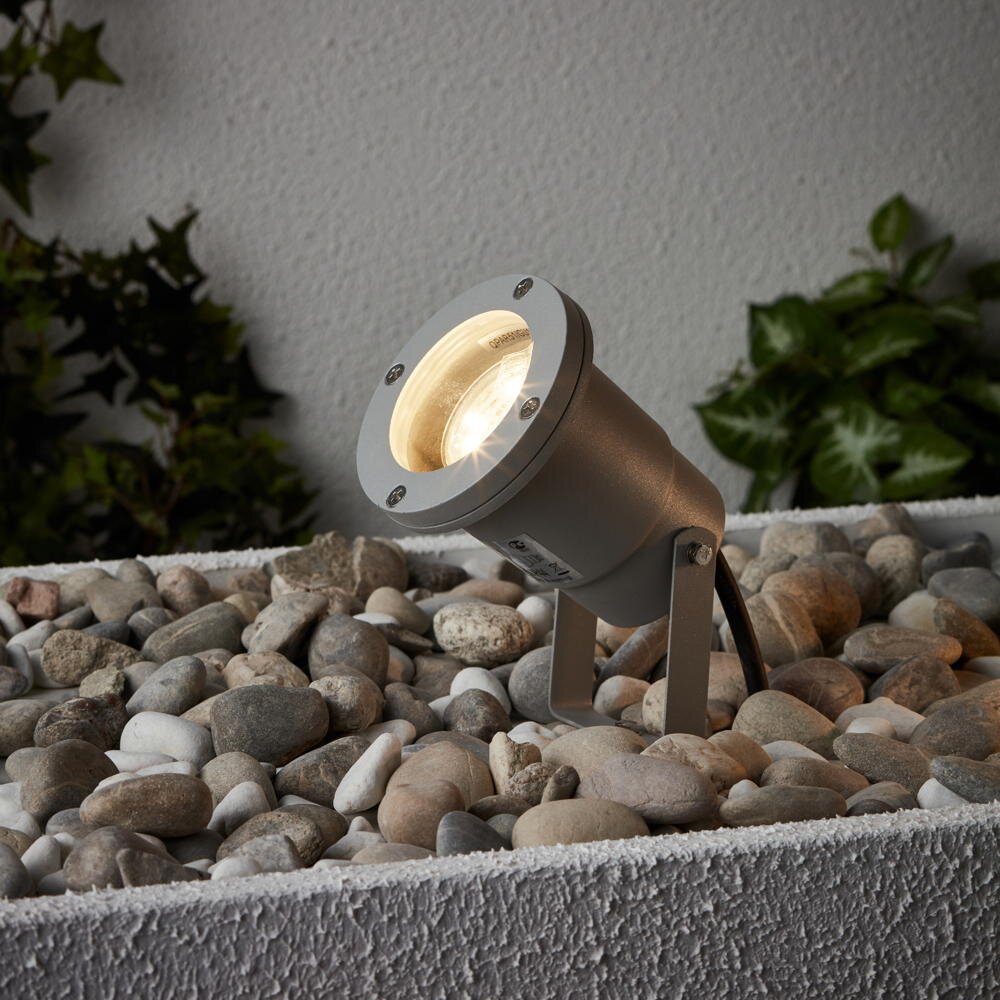 Brilliant LED Außenleuchte Janko grau,mit Erdspieß, 16x10,5cm