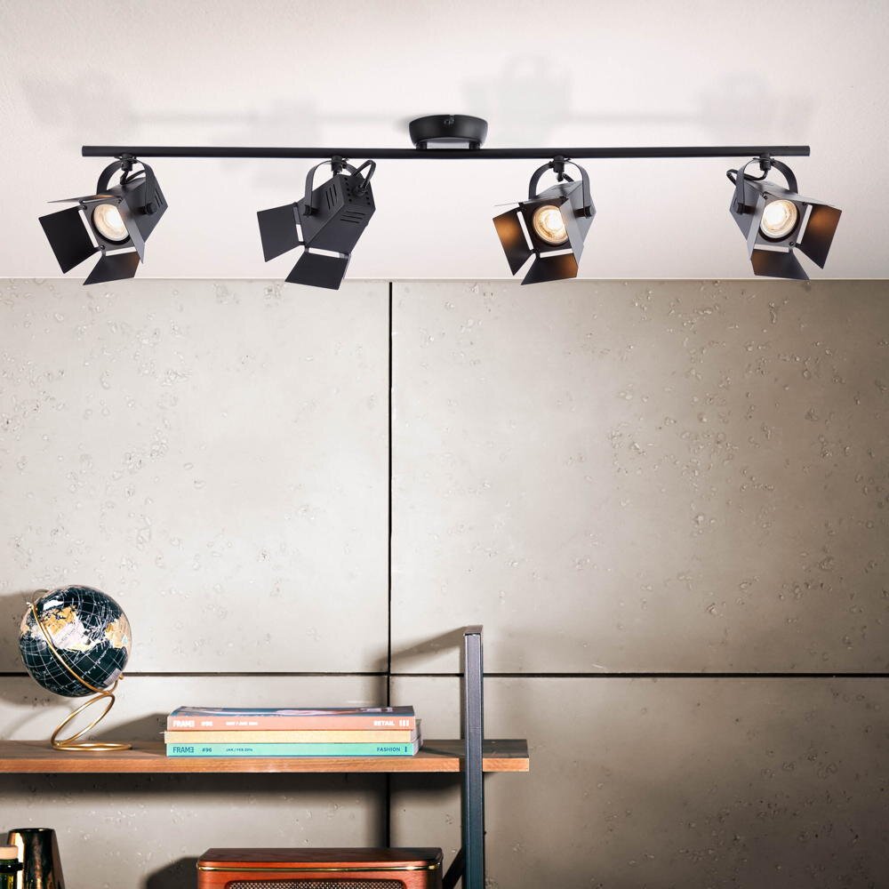 Brilliant LED Deckenleuchte Movie 4-flammig, schwarz matt
