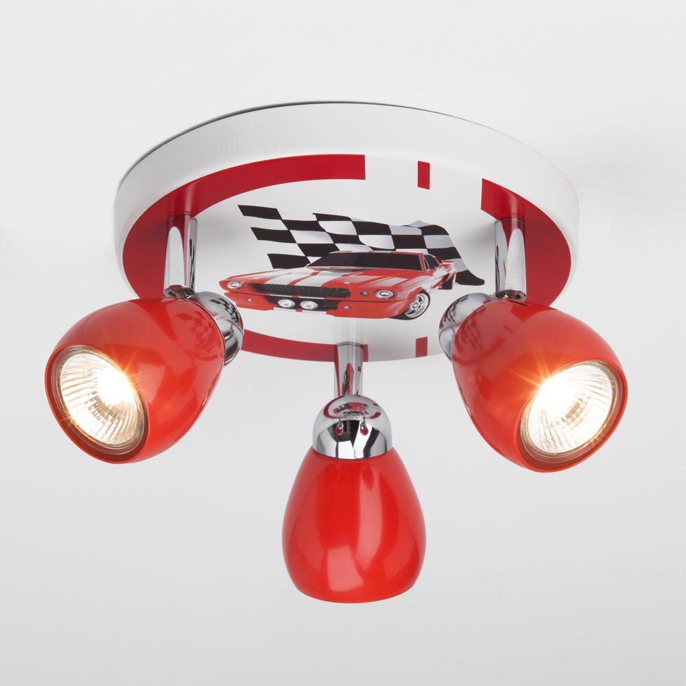 LED Deckenleuchte Racing in Rot und Weiß 3x 3W 900lm GU10 3-flammig