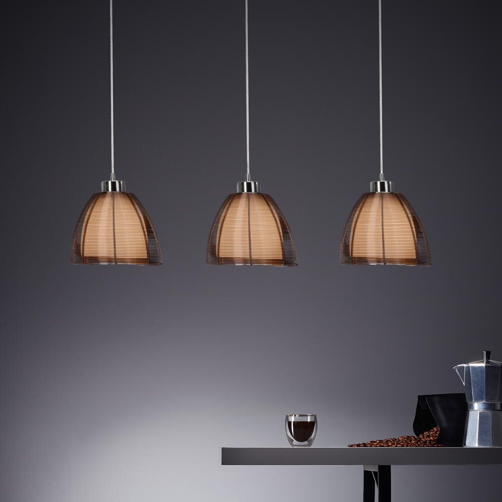 Brilliant Pendelleuchte Relax 61176/53 3flg. B. 80 cm bronze
