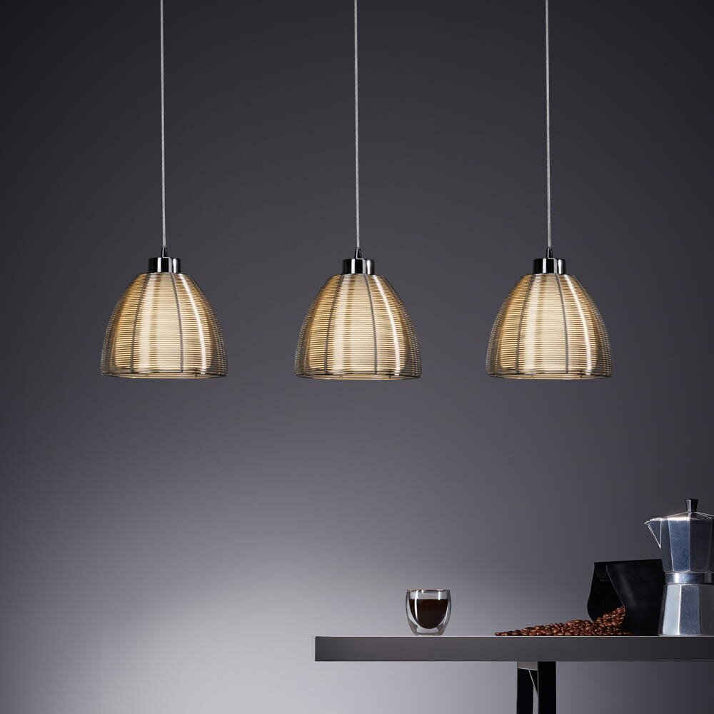 Brilliant Pendelleuchte Relax 61176/15 3flg. B. 80 cm chrom