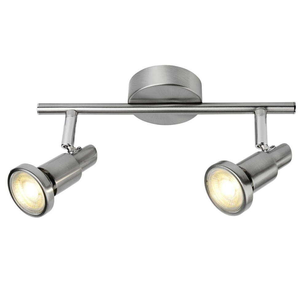 LED Deckenleuchte Ryan in Silber und Chrom 2x 5W 690lm GU10 2-flammig günstig online kaufen