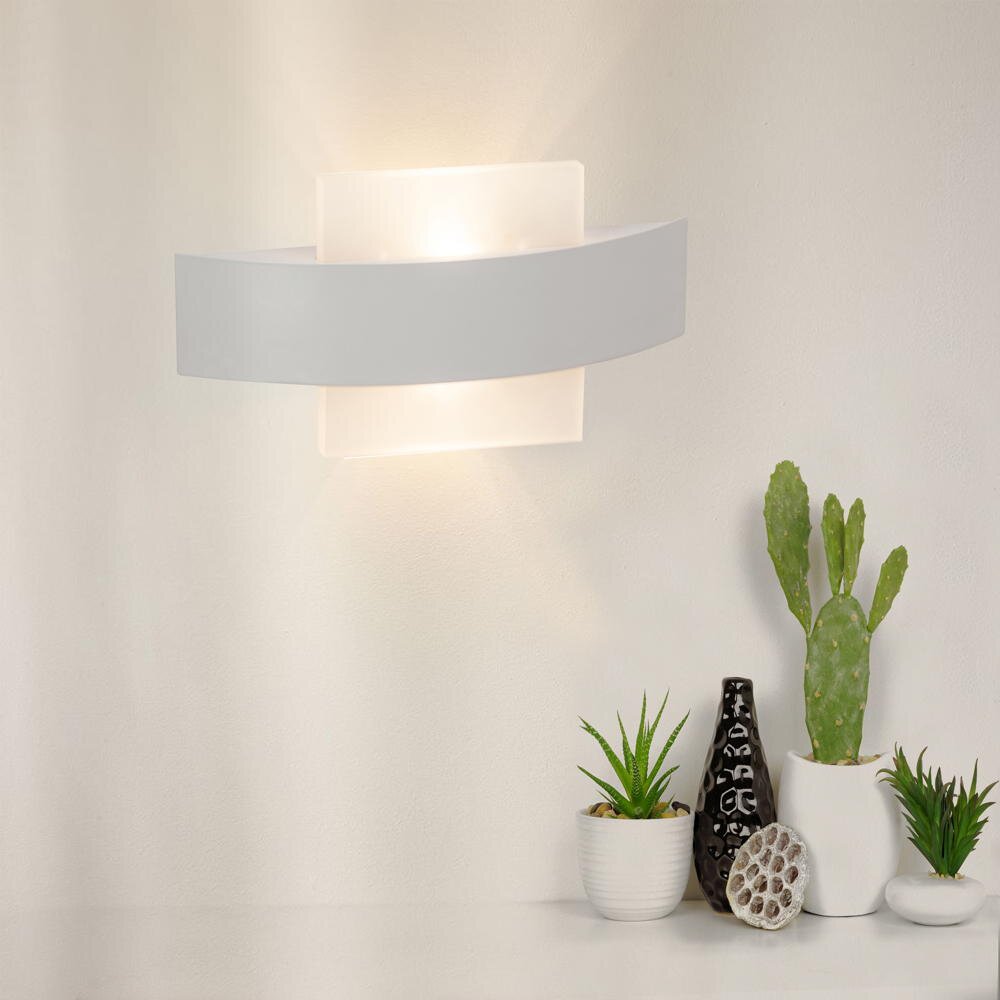 Solution LED Wandleuchte metall weiß Ausführung:eckig