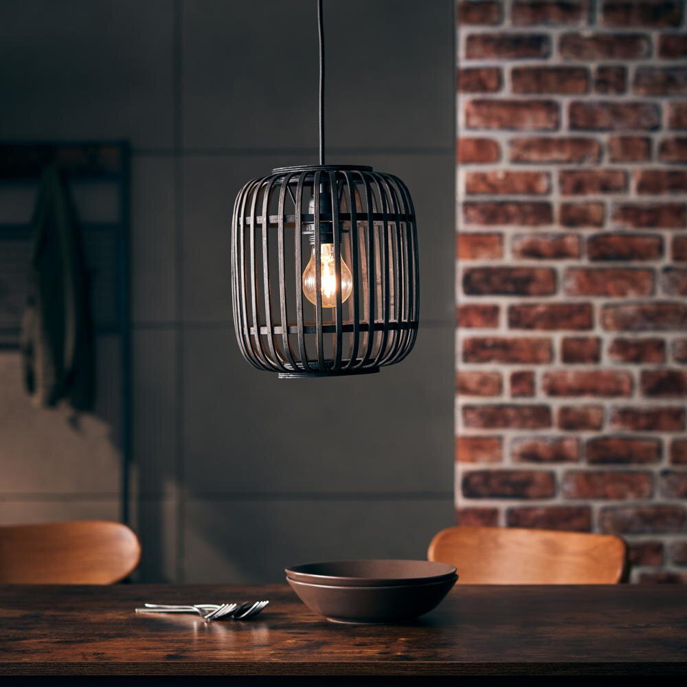Brilliant Pendelleuchte Woodrow 1-flammig Schwarz