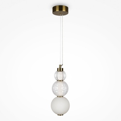 LED Pendelleuchte Collar in Gold und Transparent