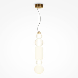 LED Pendelleuchte Collar in Gold und Transparent