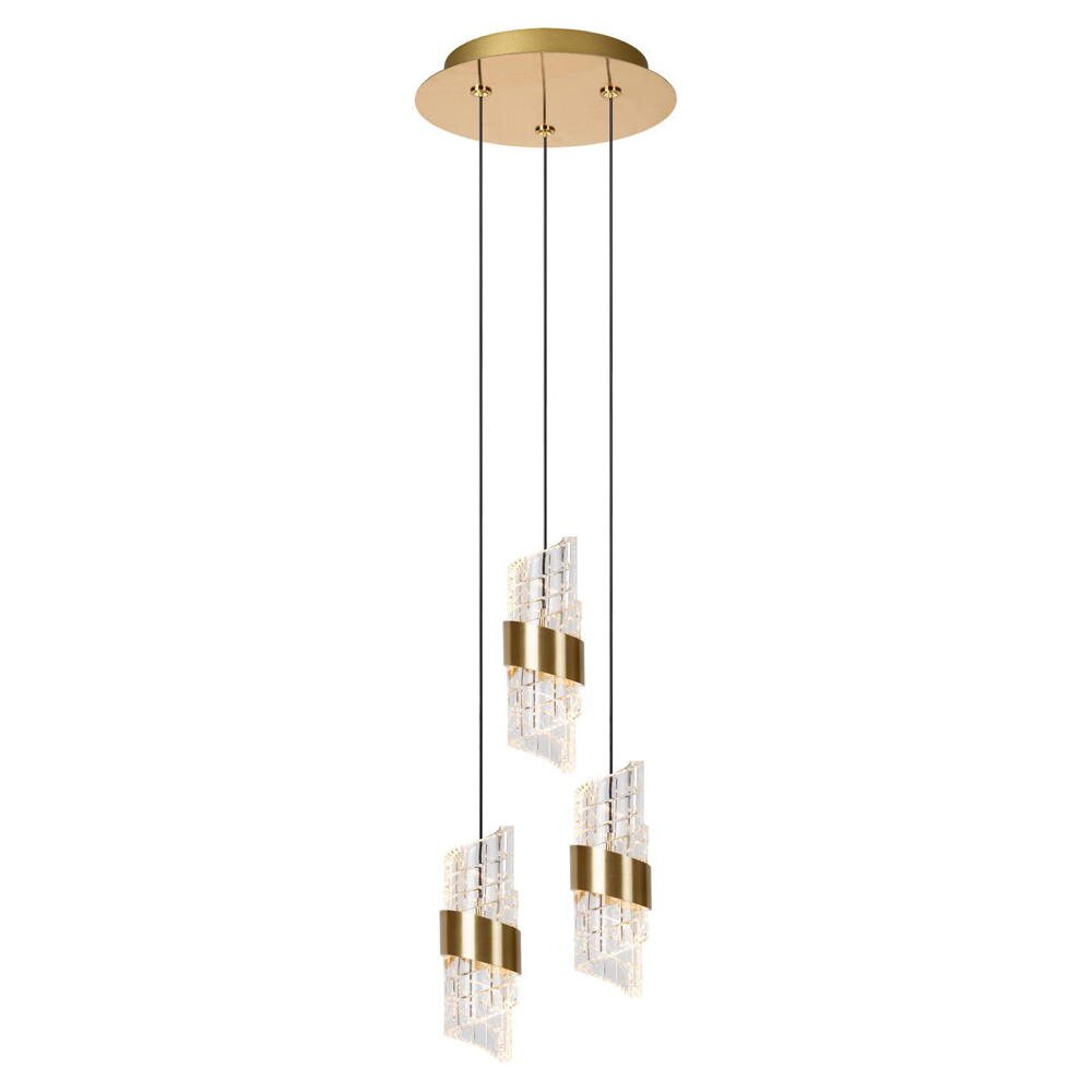 LED Pendelleuchte Kligande in Gold-matt und Transparent 3x 8W 1800lm