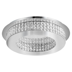 LED Deckenleuchte Zeffari in Chrom und Transparent 40W...