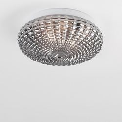 Deckenleuchte Clam in Rauchglas und Chrom E27 2-flammig IP44