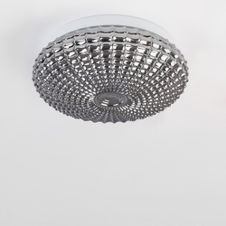 Deckenleuchte Clam in Rauchglas und Chrom E27 2-flammig IP44