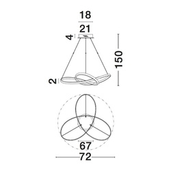 LED Pendelleuchte Fusion in Weiß 53W 4081lm