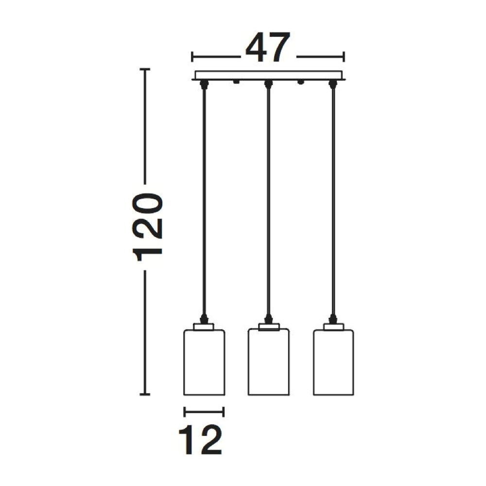 Pendelleuchte Blake in Rauchglas und Chrom E27 3-flammig 470mm günstig online kaufen