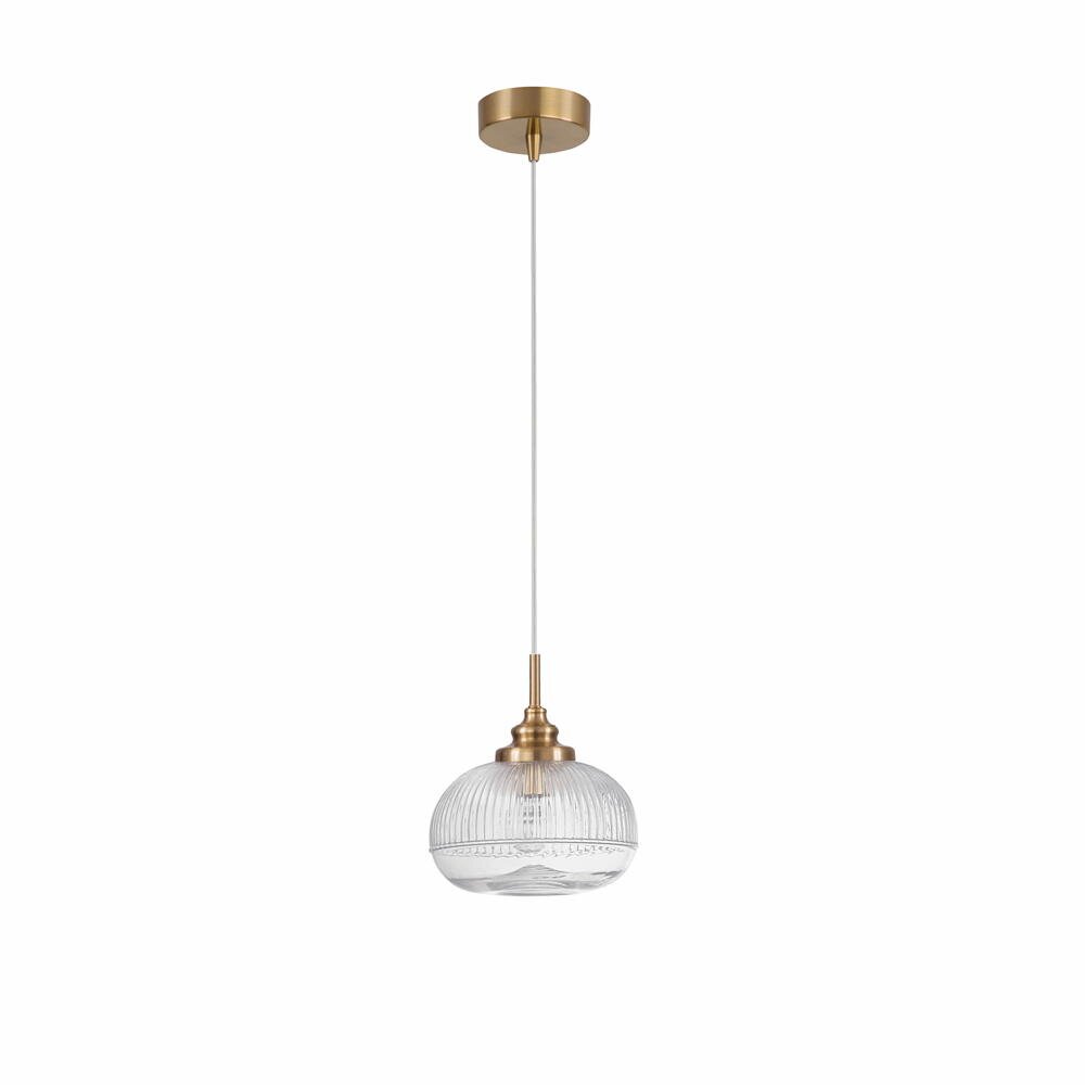 Pendelleuchte Mond in Transparent und Gold E14 180mm günstig online kaufen