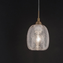 Pendelleuchte Vario in Transparent und Gold E14 1-flammig