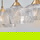 Pendelleuchte Vario in Transparent und Gold E14 3-flammig