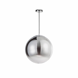 Pendelleuchte Lazione in Rauchglas und Chrom E27 400mm