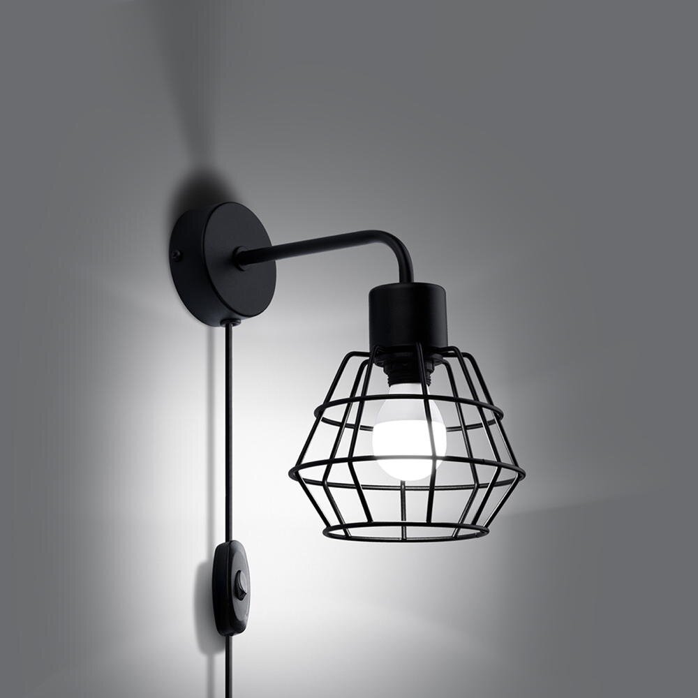 famlights | Wandleuchte Sidney in Schwarz E27