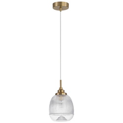 Pendelleuchte Mond in Transparent und Gold E14