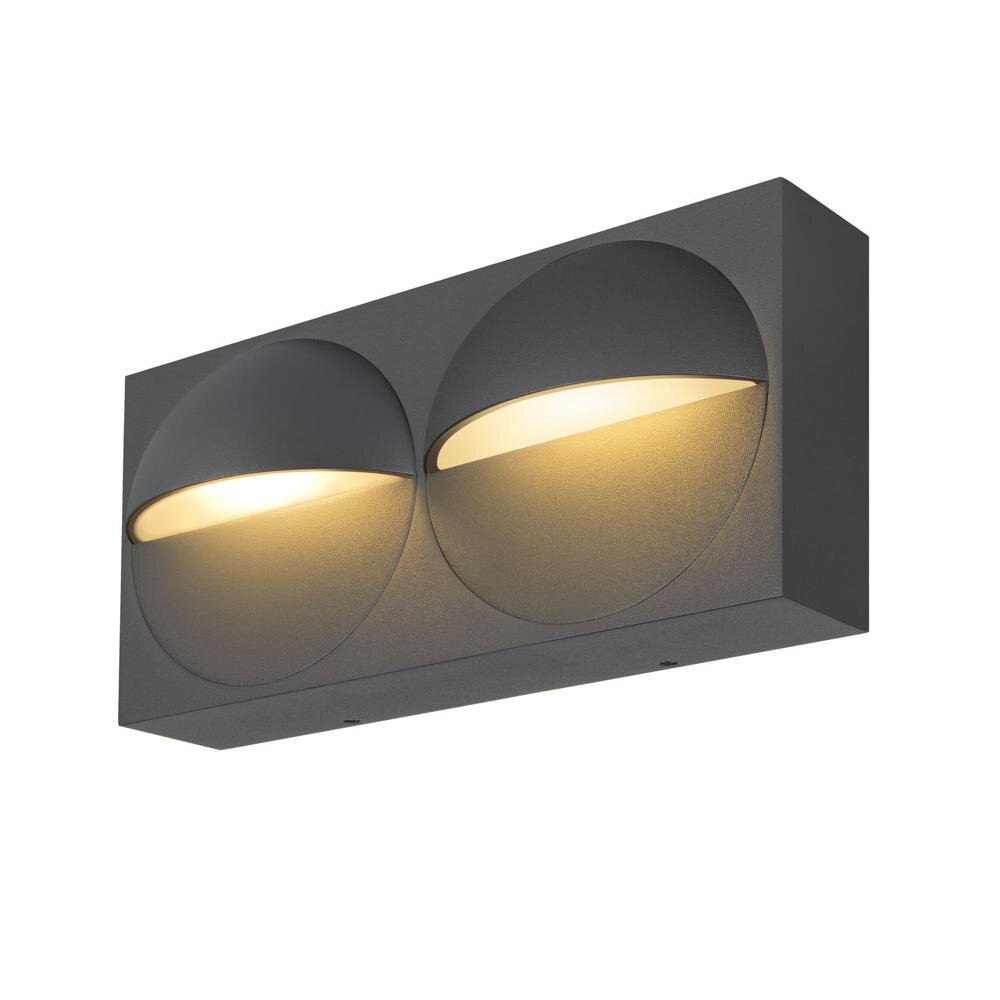 LED Wandleuchte Lid in Anthrazit 2x 14,5W 1700lm IP65 eckig