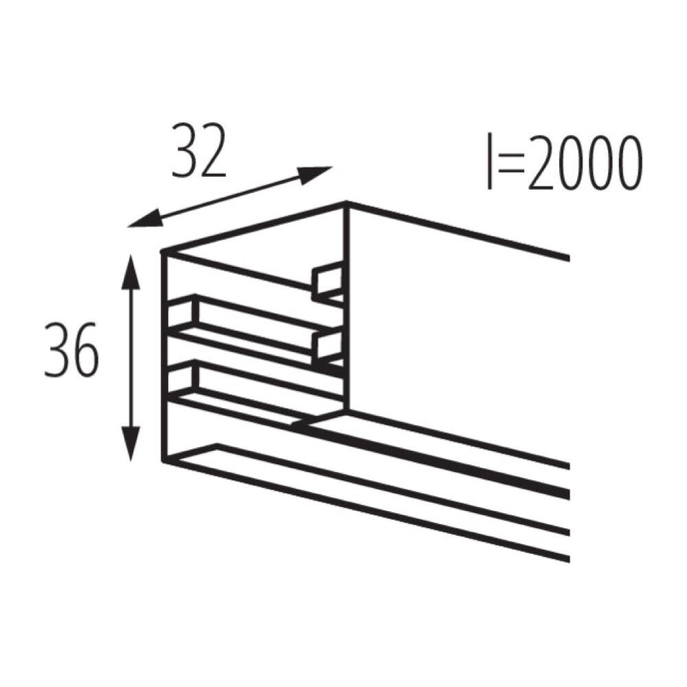 3-Phasen Stromschiene Tear in Schwarz 2000mm günstig online kaufen